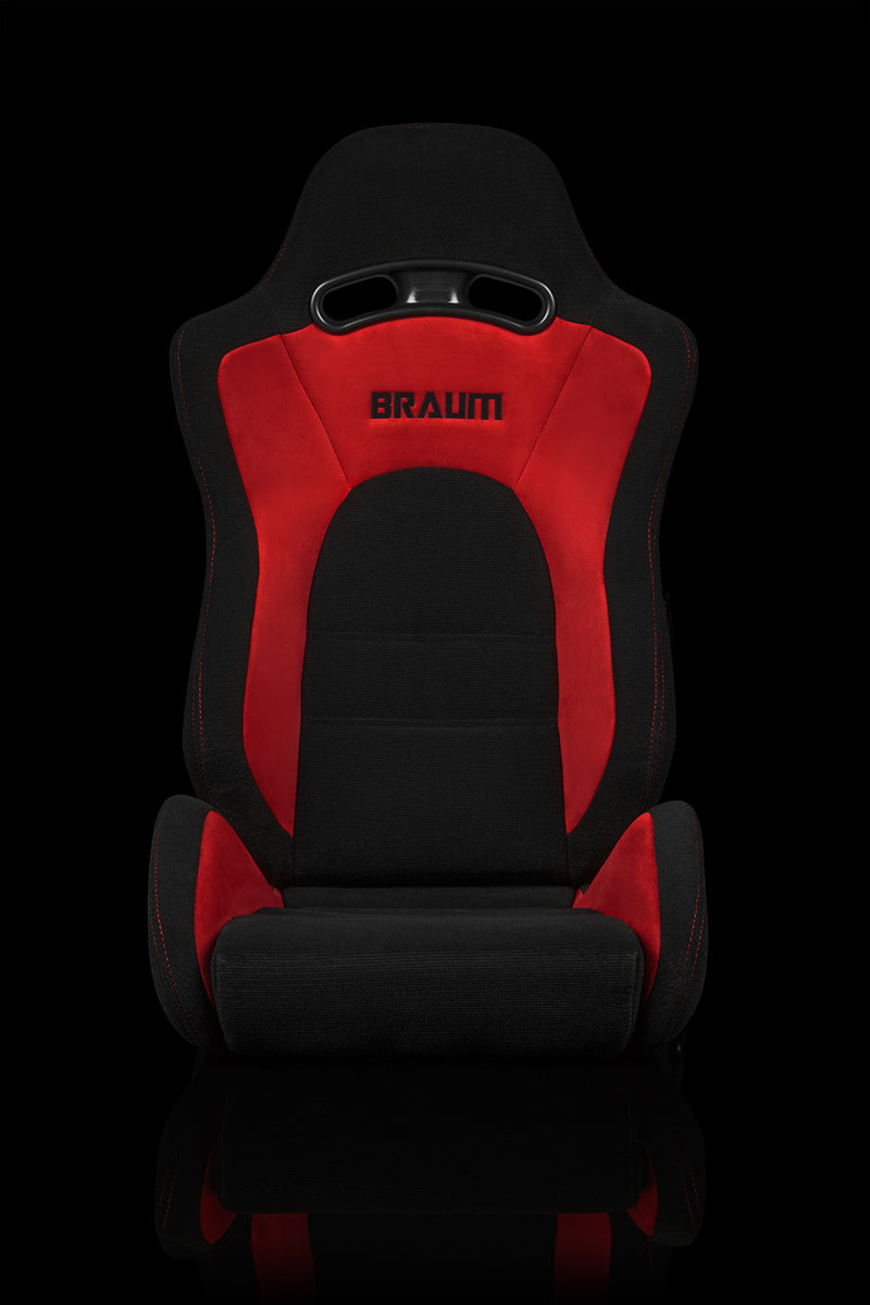 S8 Series V2 Sport Seats - Black Cloth with Red Microsuede