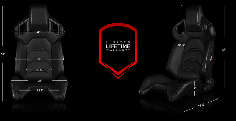 Alpha X Series Sport Seats - Black 