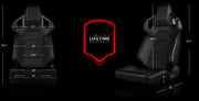 Alpha X Series Sport Seats - Black & Black Stitching - Low Base Version
