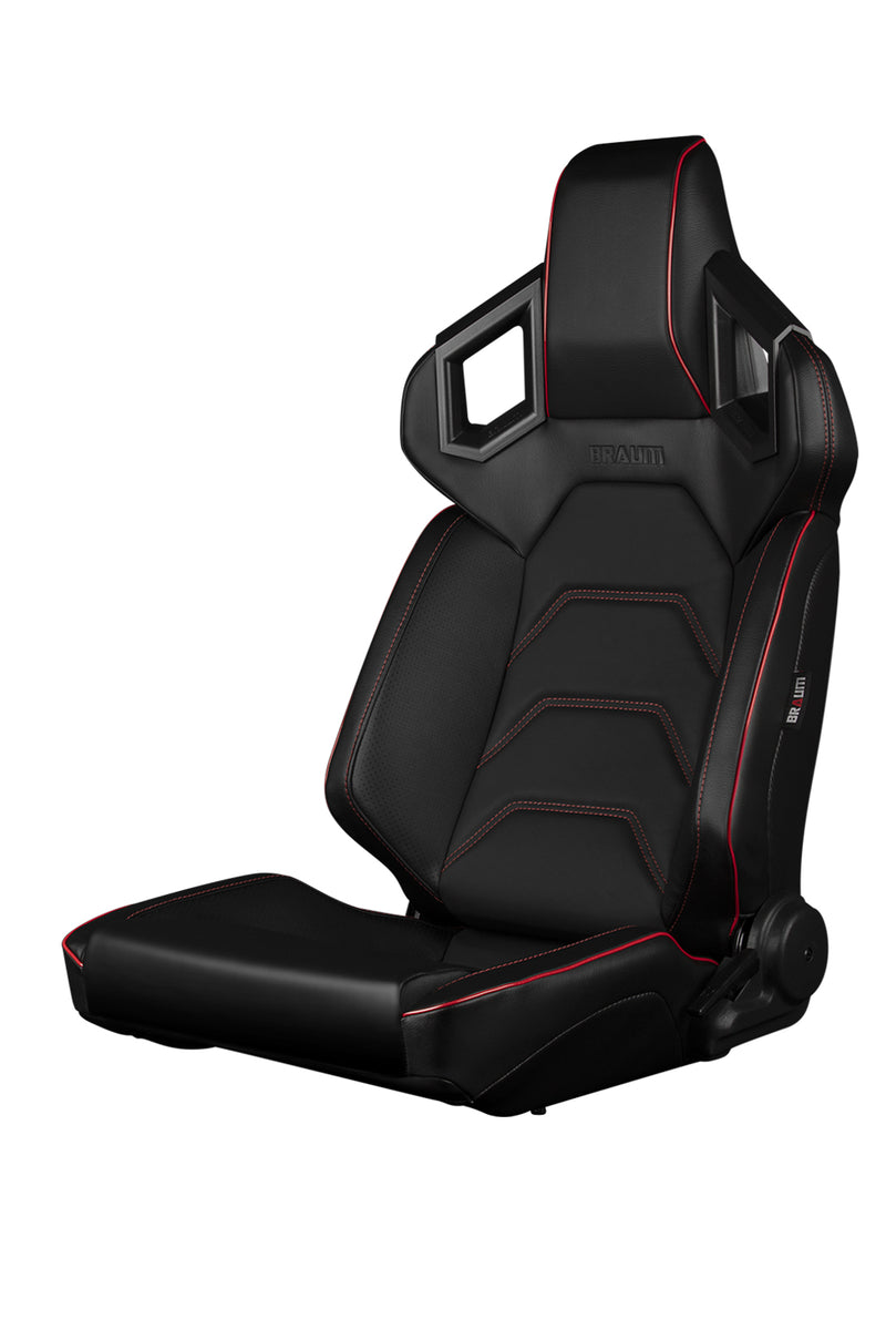 Alpha X Series Sport Seats - Black & Red Stitching - Low Base Version