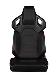 Alpha X Series Sport Seats - Black & Red Stitching - Low Base Version