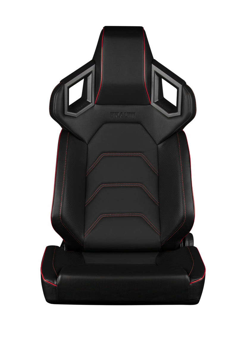 Alpha X Series Sport Seats - Black & Red Stitching - Low Base Version