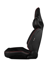Alpha X Series Sport Seats - Black & Red Stitching - Low Base Version