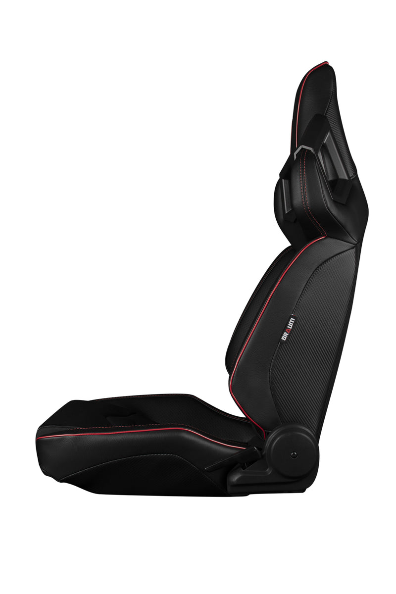 Alpha X Series Sport Seats - Black & Red Stitching - Low Base Version
