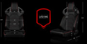 Alpha X Series Sport Seats - Black & Red Stitching - Low Base Version