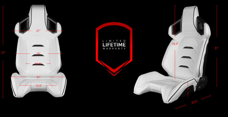 Alpha X Series Sport Seats - White / Black