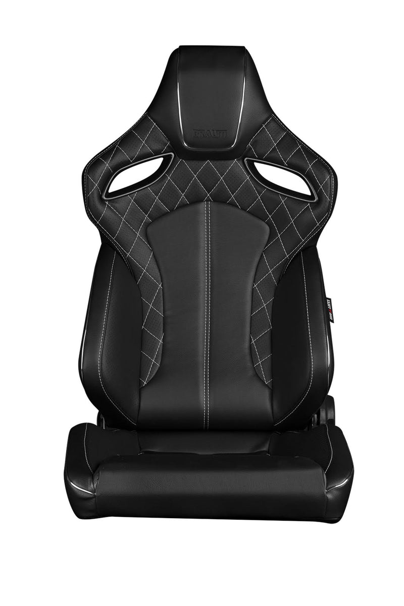 Orue Series Sport Seats - Black Diamond (White Stitching)
