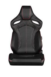 Orue Series Sport Seats - Black Diamond (Red Stitching)