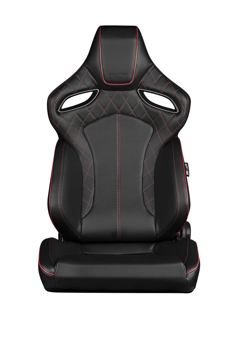 Orue Series Sport Seats - Black Diamond (Red Stitching)