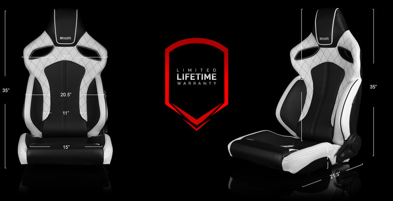 Orue Series Sport Seats - White Diamond (Black Stitching)