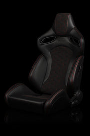 Orue S Series Sport Seats - Honeycomb Alcantara (Red Stitching)