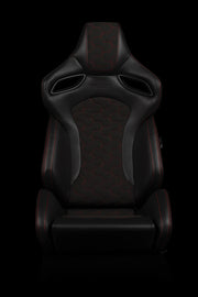 Orue S Series Sport Seats - Honeycomb Alcantara (Red Stitching)