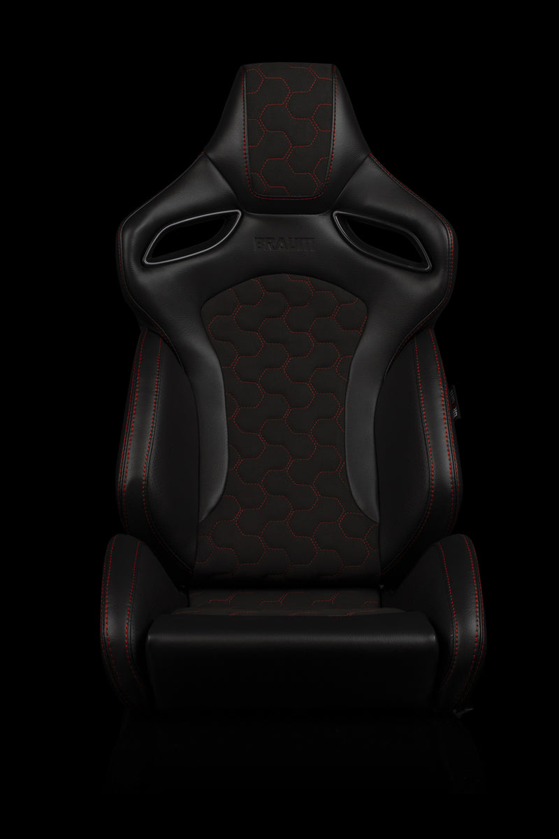 Orue S Series Sport Seats - Honeycomb Alcantara (Red Stitching)