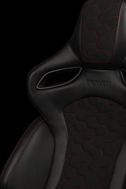 Orue S Series Sport Seats - Honeycomb Alcantara (Red Stitching)