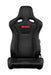 Venom Series Sport Seats - Black Cloth (Red Stitching)