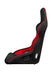 Falcon X Series FIA Fixed Back Racing Seat - Black Polo Cloth w/Red Mesh (Red Stitch/Red Piping)