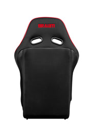 Falcon X Series FIA Fixed Back Racing Seat - Black Polo Cloth w/Red Mesh (Red Stitch/Red Piping)