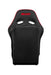 Falcon X Series FIA Fixed Back Racing Seat - Black Polo Cloth w/Red Mesh (Red Stitch/Red Piping)