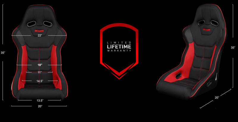 Falcon X Series FIA Fixed Back Racing Seat - Black Polo Cloth w/Red Mesh (Red Stitch/Red Piping)