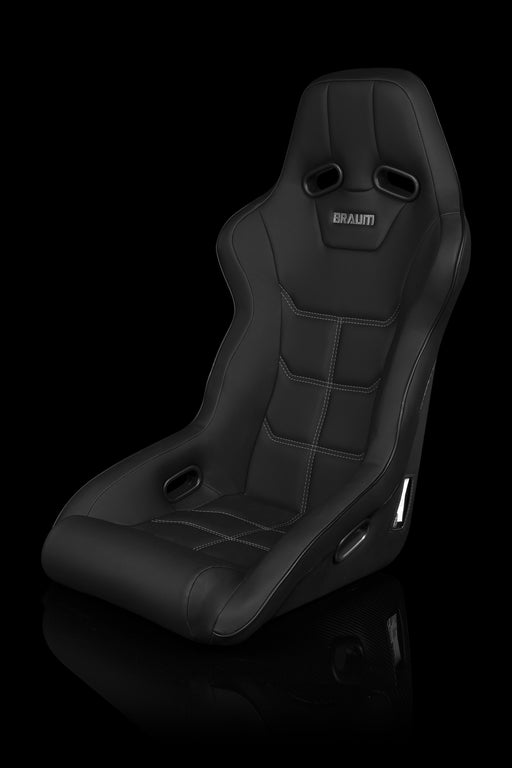 Falcon X Series FIA Approved Fixed Back Racing Seat - Black Ultra Grip Fabric (Grey Stitching / Black Piping)