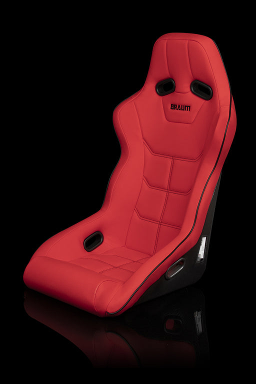 Falcon X Series FIA Approved Fixed Back Racing Seat - Red Ultra Grip Fabric (Black Stitching / Black Piping)