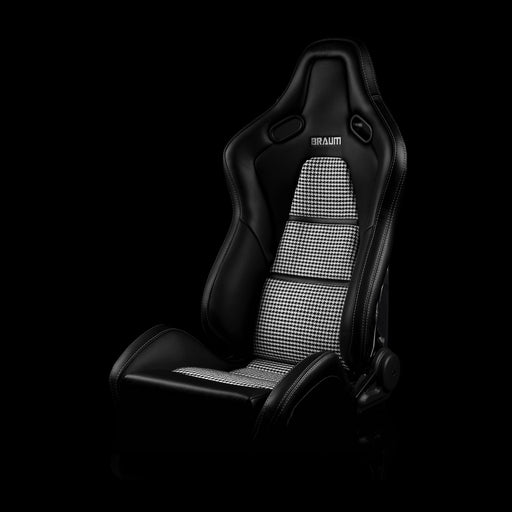 Falcon-S Composite Carbon Fiber Honeycomb Shell Reclining Seats - Houndstooth Inserts