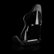 Falcon-S Composite FRP Reclining Seats - Black Alcantara W/ Black Stitching | Dual Knob Recliner