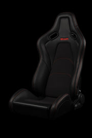 Falcon-S Composite FRP Reclining Seats - Black W/ Red Stitching