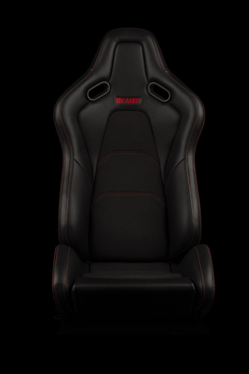 Falcon-S Composite FRP Reclining Seats - Black W/ Red Stitching