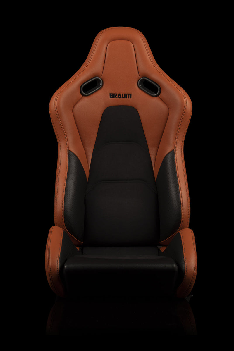 Falcon-S Composite FRP Reclining Seats - British Tan W/ Black Stitching | Dual Knob Recliner