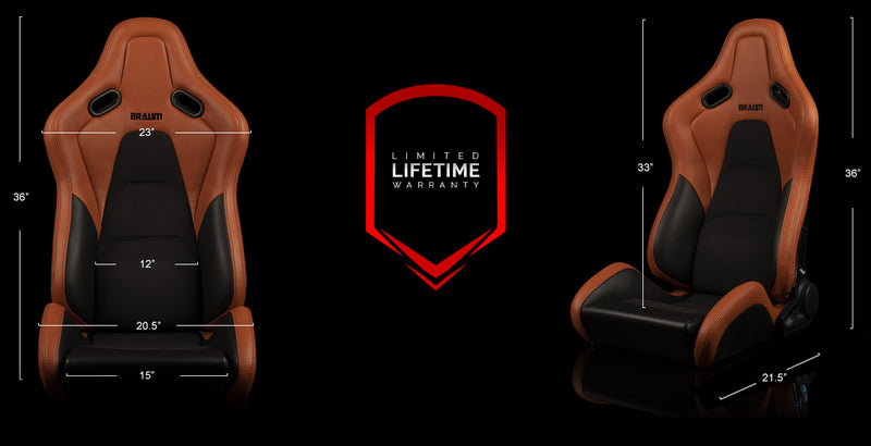 Falcon-S Composite FRP Reclining Seats - British Tan W/ Black Stitching