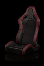 Falcon-S Composite FRP Reclining Seats - Maroon W/ Black Stitching