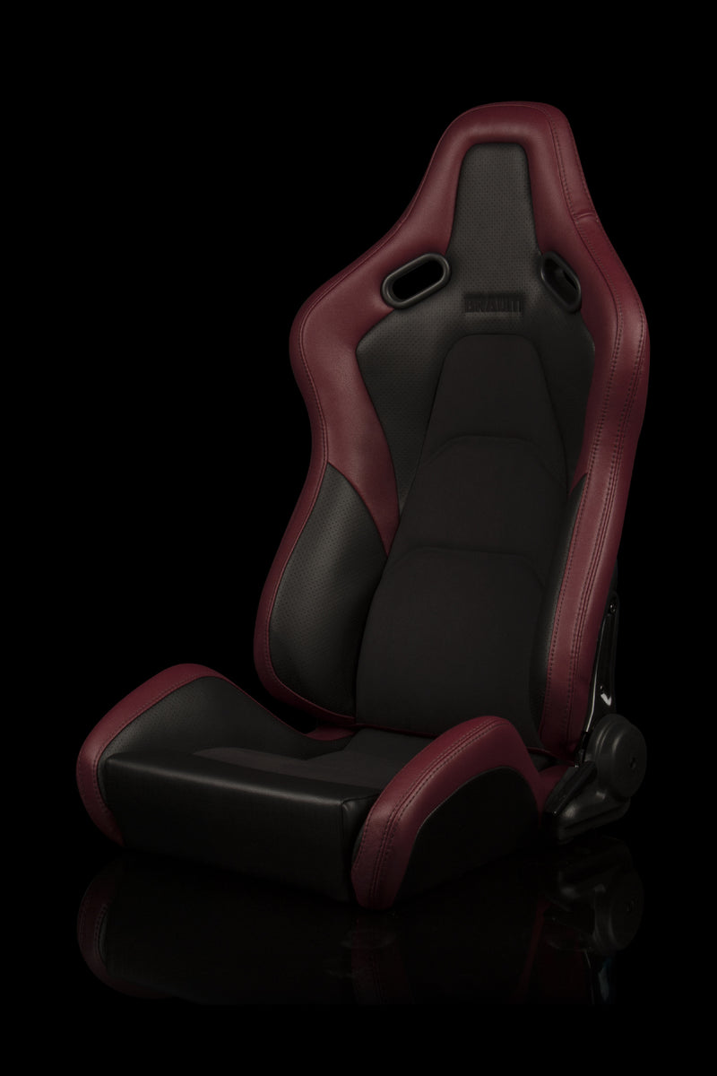Falcon-S Composite FRP Reclining Seats - Maroon W/ Black Stitching