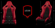 Falcon-S Composite FRP Reclining Seats - Red W/ Black Stitching
