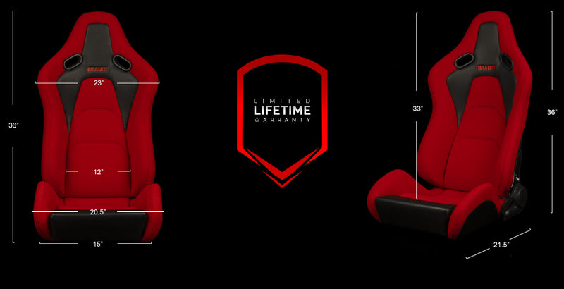 Falcon-S Composite FRP Reclining Seats - Red Jacquard