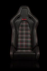 Falcon-S Composite FRP Reclining Seats - Red Plaid W/ Red Stitching