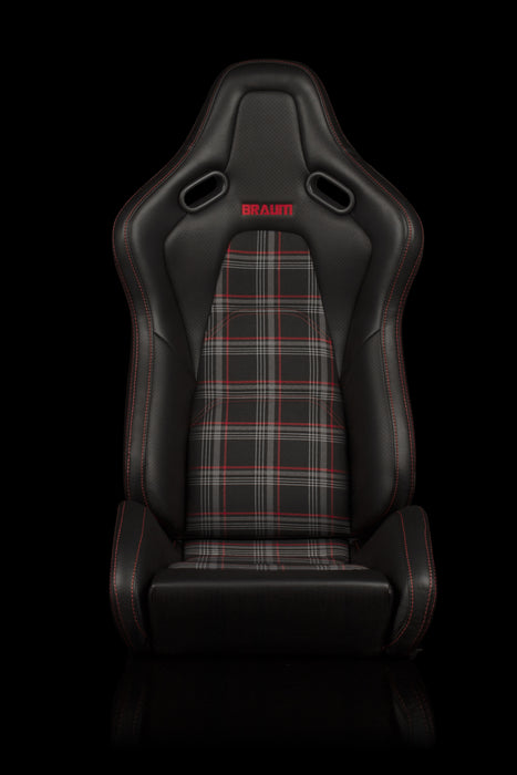 Falcon-S Composite FRP Reclining Seats - Red Plaid W/ Red Stitching