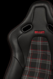 Falcon-S Composite FRP Reclining Seats - Red Plaid W/ Red Stitching