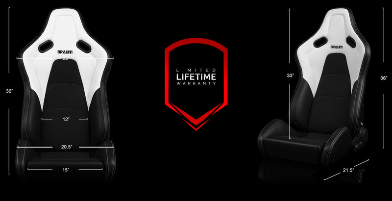 Falcon-S Composite FRP Reclining Seats - White W/ Black Stitching