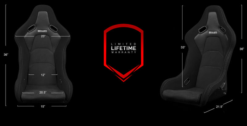 Falcon-S Composite FRP Bucket Seat - Black Jacquard w/Grey Stitching