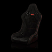 Falcon-S Composite FRP Bucket Seat - Black Alcantara W/ Red Glitter Composite