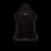 Falcon-S Composite FRP Bucket Seat - Black Alcantara W/ Red Glitter Composite