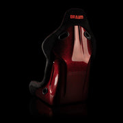 Falcon-S Composite FRP Bucket Seat - Black Alcantara W/ Red Glitter Composite