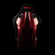 Falcon-S Composite FRP Bucket Seat - Black Alcantara W/ Red Glitter Composite