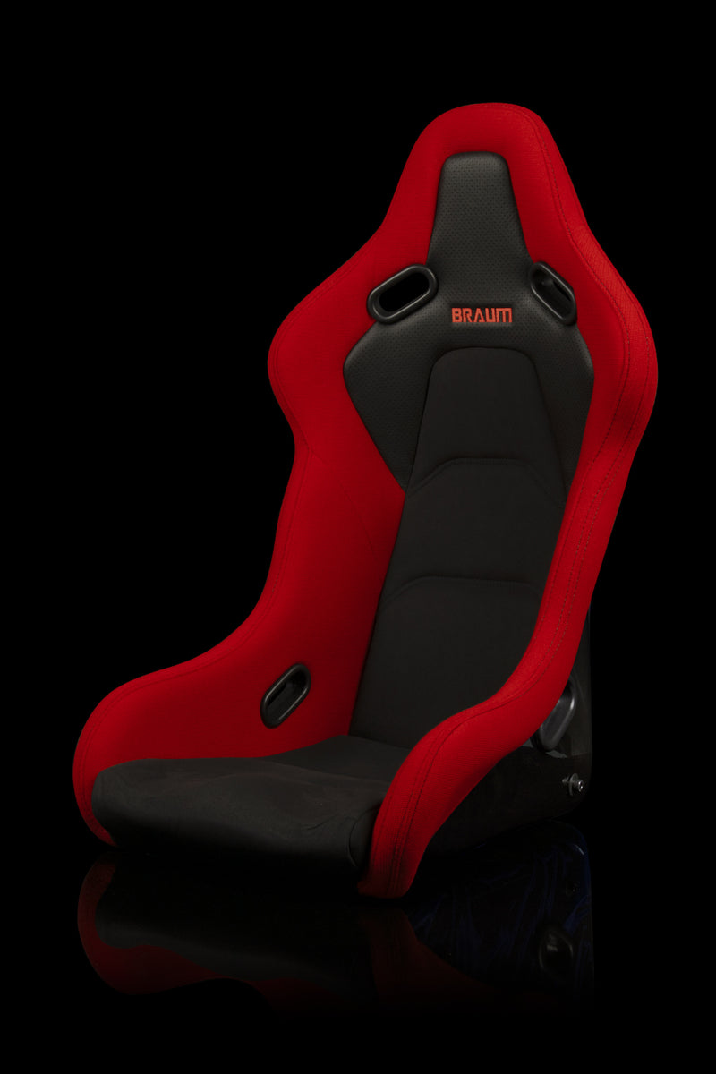 Falcon-S Composite FRP Bucket Seat - Red Jacquard w/Black Stitching