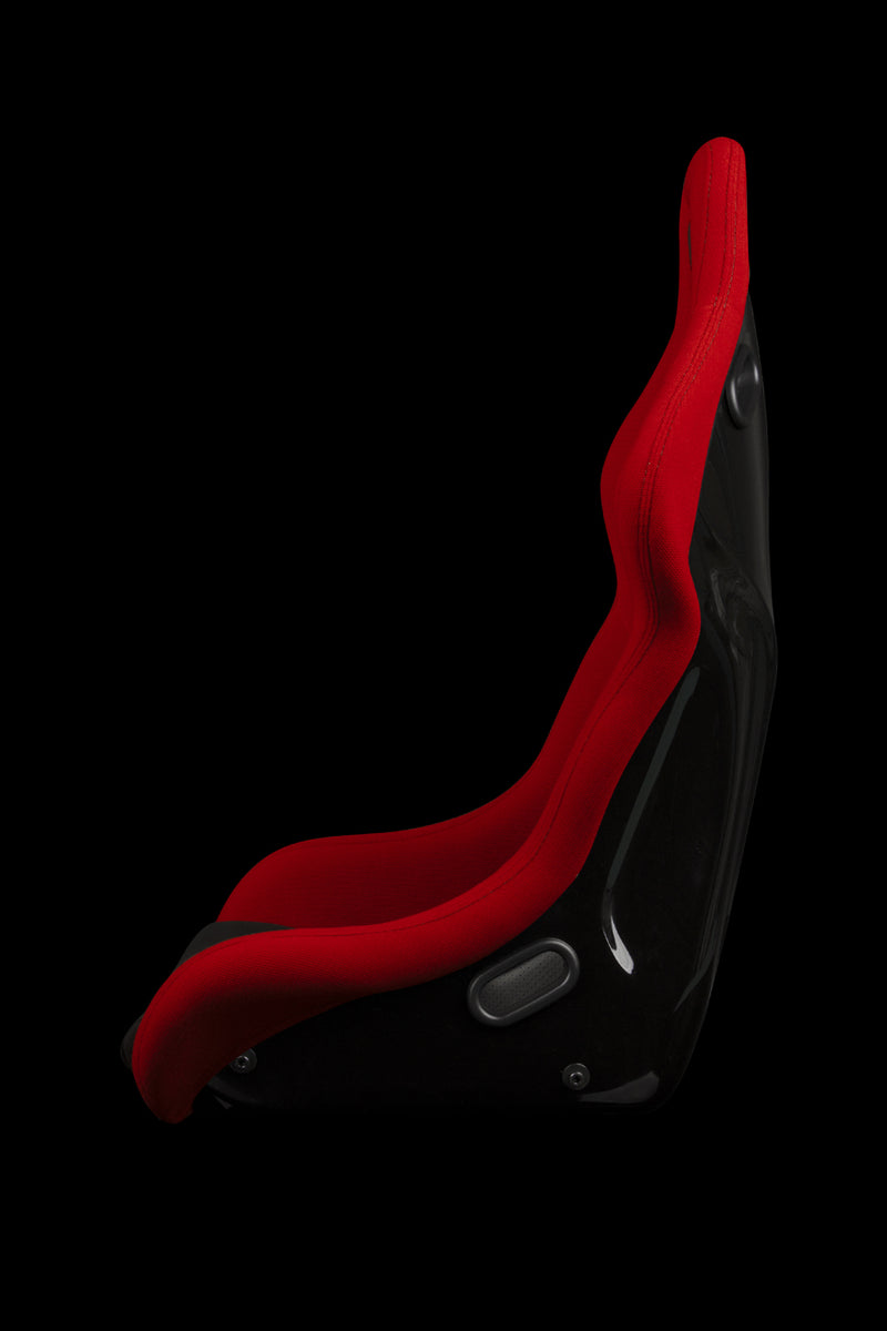 Falcon-S Composite FRP Bucket Seat - Red Jacquard w/Black Stitching