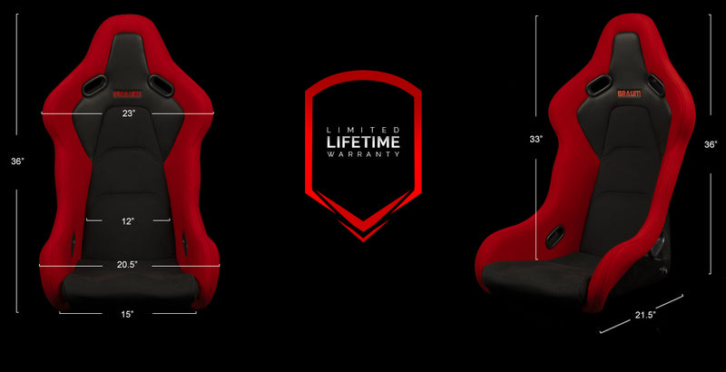 Falcon-S Composite FRP Bucket Seat - Red Jacquard w/Black Stitching