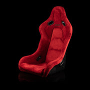 Falcon-S Composite FRP Bucket Seat - Red Alcantara W/ Black Glitter Composite