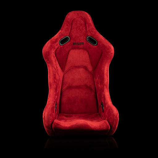 Falcon-S Composite FRP Bucket Seat - Red Alcantara W/ Black Glitter Composite