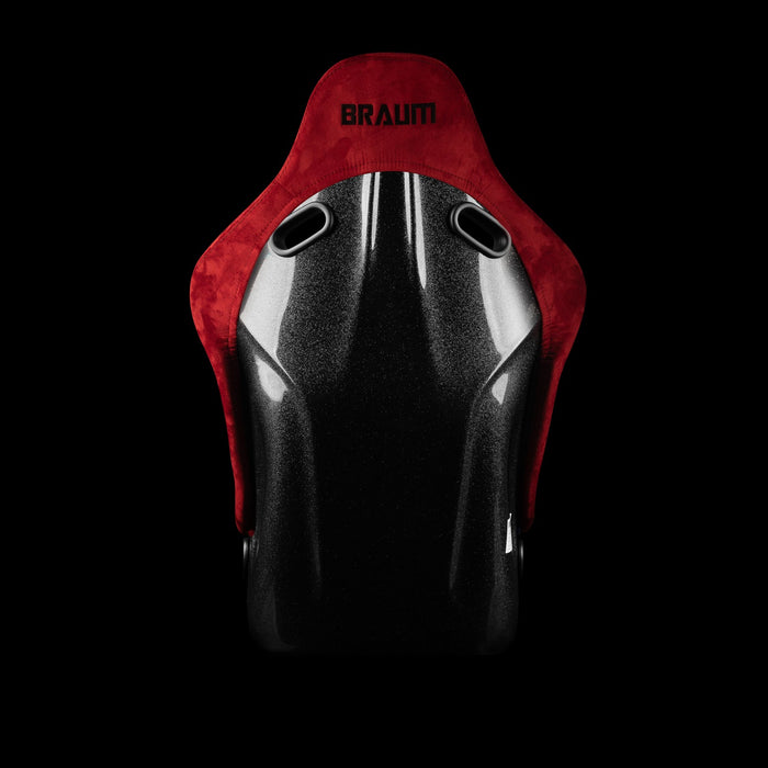 Falcon-S Composite FRP Bucket Seat - Red Alcantara W/ Black Glitter Composite